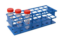 Test tube rack, for 3 x 8 tubes dia. 30 mm, blue, 283 x 83 x 83 mm, (pack. of 1 pc), LABSOLUTE®