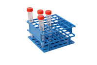 Test tube rack, for 6 x 6 tubes dia. 16 mm, blue, 126 x 58 x 126 mm, (pack. of 1 pc), LABSOLUTE®