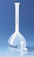 Volumetric flask, PP, 100 ml, clear, SJ 14/23, with PP stopper, (pack. of 2 pcs), BRAND
