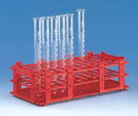 Test tube rack, PP, blue, nesting, 5 x 11 places, for tubes of dia. 18 mm, (pack. of 5 pcs), BRAND