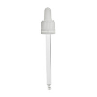 Uzávěr k lékovce 100 ml, GL 18, se skleněnou pipetkou, bílý, bílá nasávací gumička
