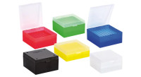 Kryobox pro kryozkumavky 1,2 - 2 ml, PP, mřížka 9 x 9, 133 x 133 x 52 mm, žlutý, bal. 5 ks, RATIOLAB